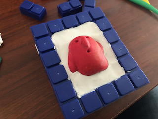 模型原型シリコン型とりブロックに設置