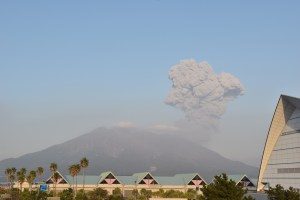 桜島噴火火山灰